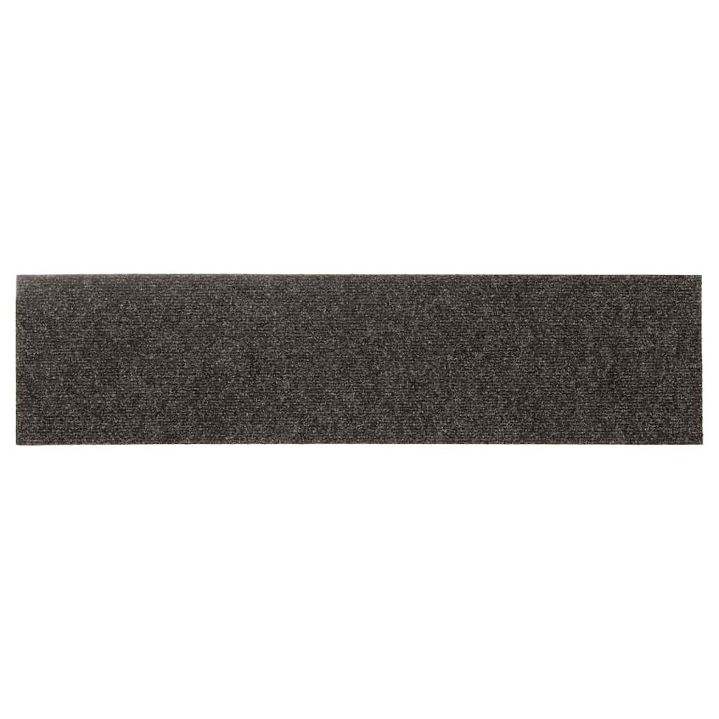 Tappetini per scale autoadesivi 15 pz 76x20 cm antracite rettangolari | homemem39