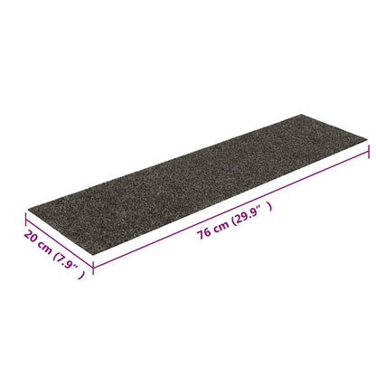 Tappetini per scale autoadesivi 15 pz 76x20 cm antracite rettangolari | homemem39