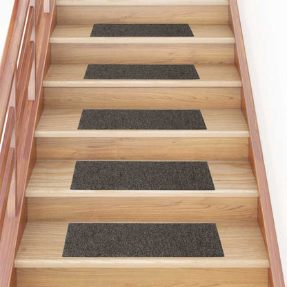 Tappetini per scale autoadesivi 15 pz 76x20 cm antracite rettangolari | homemem39