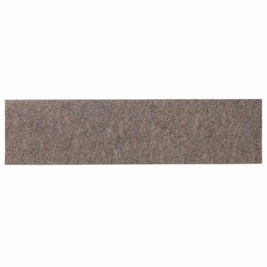 Tappetini per scale autoadesivi 15 pz 76x20 cm beige rettangolari | homemem39