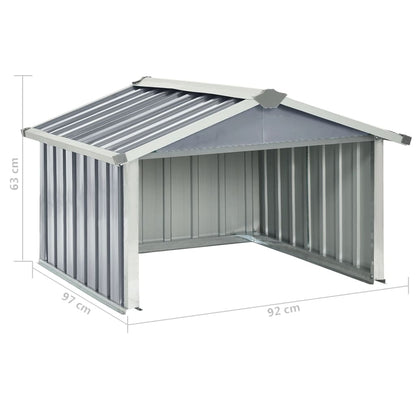 Shed for Robot Lawnmower 92x97x63 cm Gray Galvanized Steel