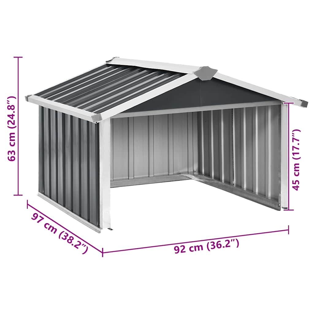 Capanno per Robot Tosaerba 92x97x63cm Acciaio Zincato Antracite | homemem39
