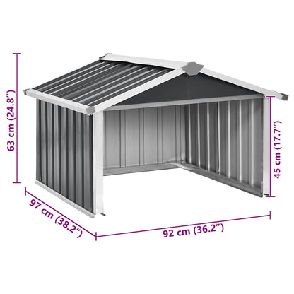 Capanno per Robot Tosaerba 92x97x63cm Acciaio Zincato Antracite | homemem39