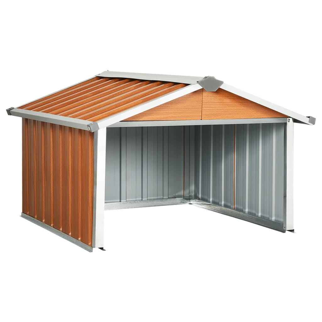 Shed for Robot Lawnmower 92x97x63 cm Brown Galvanized Steel