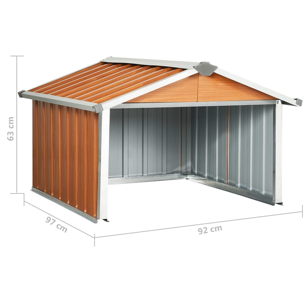 Shed for Robot Lawnmower 92x97x63 cm Brown Galvanized Steel