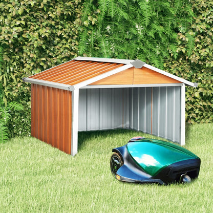 Shed for Robot Lawnmower 92x97x63 cm Brown Galvanized Steel