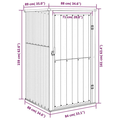 Capanno per Attrezzi Antracite 88x89x161 cm Acciaio Zincato