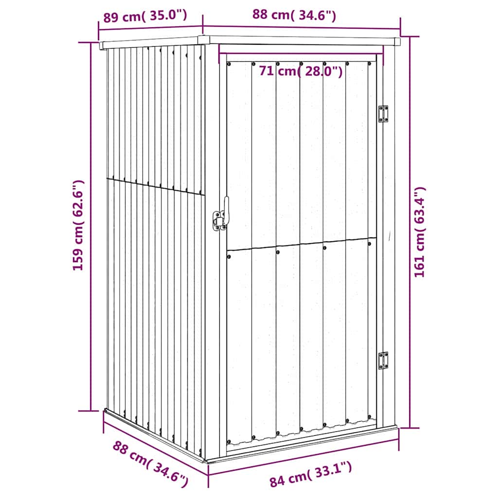 Capanno per Attrezzi Antracite 88x89x161 cm Acciaio Zincato
