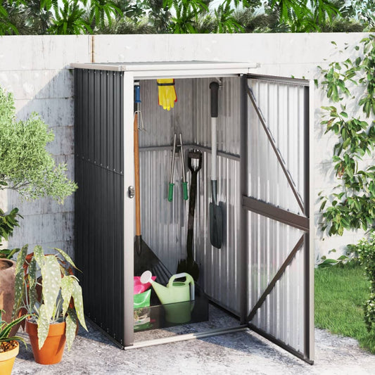 Anthracite Tool Shed 88x89x161 cm Galvanized Steel