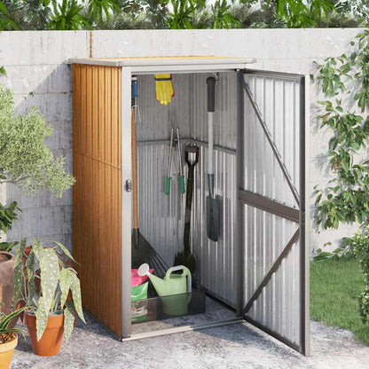 Capanno per Attrezzi Marrone 88x89x161 cm in Acciaio Zincato