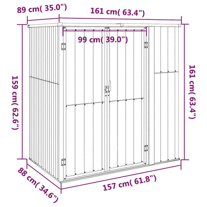 Capanno per Attrezzi Grigio 161x89x161 cm in Acciaio Zincato | homemem39