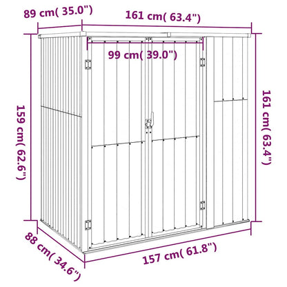Capanno per Attrezzi Antracite 161x89x161 cm Acciaio Zincato | homemem39