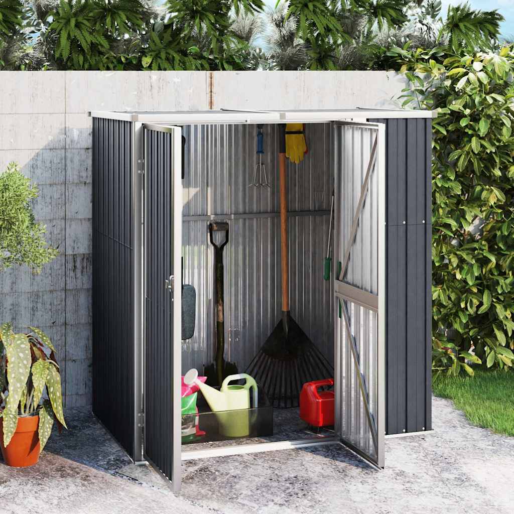 Capanno per Attrezzi Antracite 161x89x161 cm Acciaio Zincato | homemem39