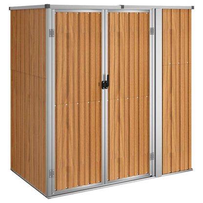 Capanno per Attrezzi Marrone 161x89x161 cm in Acciaio Zincato | homemem39