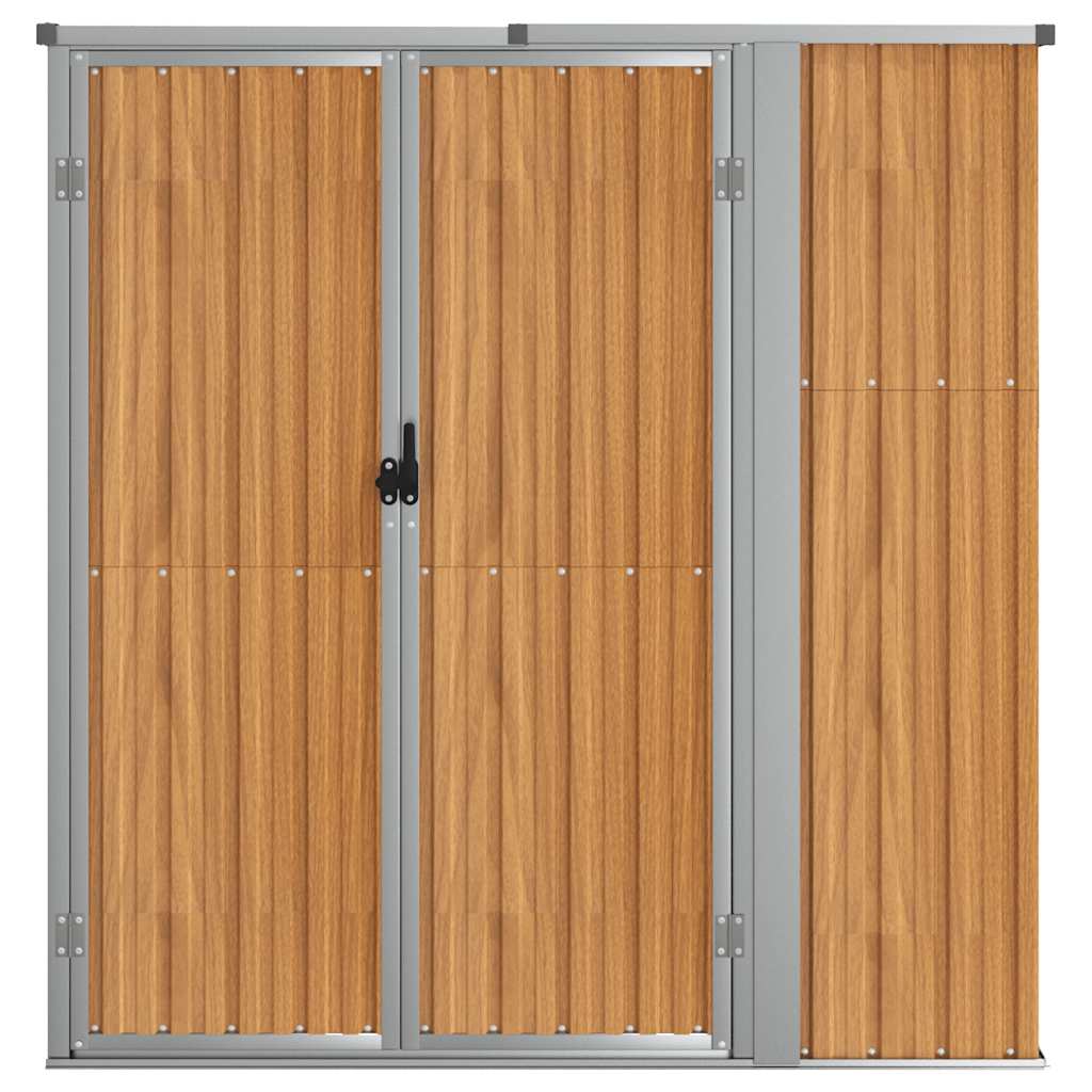 Capanno per Attrezzi Marrone 161x89x161 cm in Acciaio Zincato | homemem39