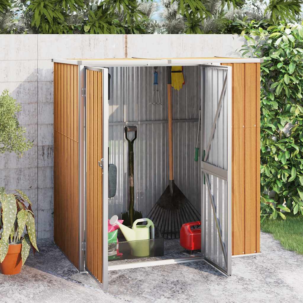 Capanno per Attrezzi Marrone 161x89x161 cm in Acciaio Zincato | homemem39