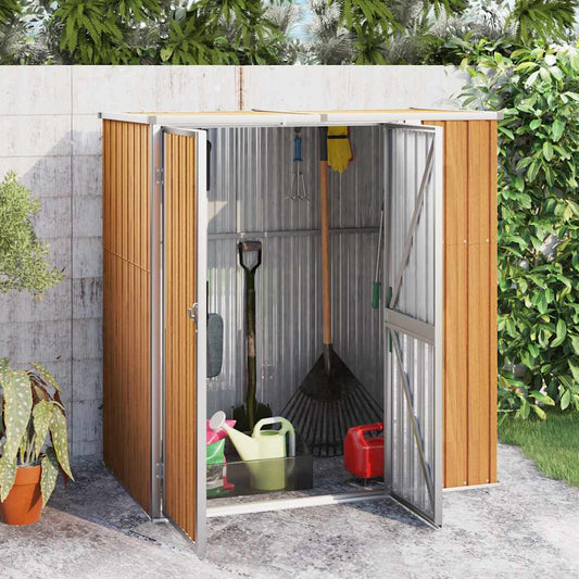 Capanno per Attrezzi Marrone 161x89x161 cm in Acciaio Zincato | homemem39