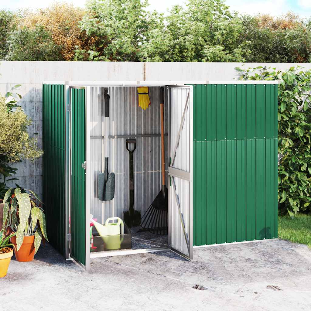 Capanno per Attrezzi Verde 225x89x161 cm in Acciaio Zincato | homemem39