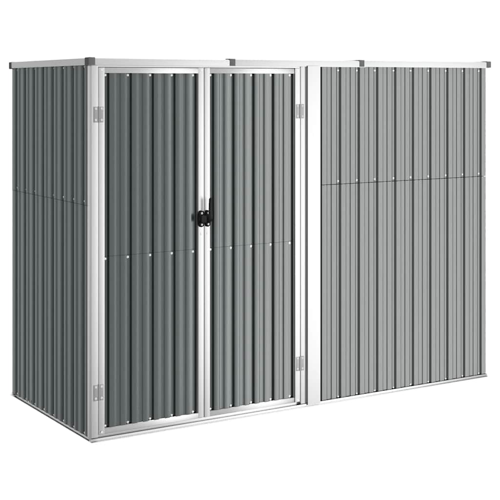 Capanno per Attrezzi Grigio 225x89x161 cm in Acciaio Zincato | homemem39