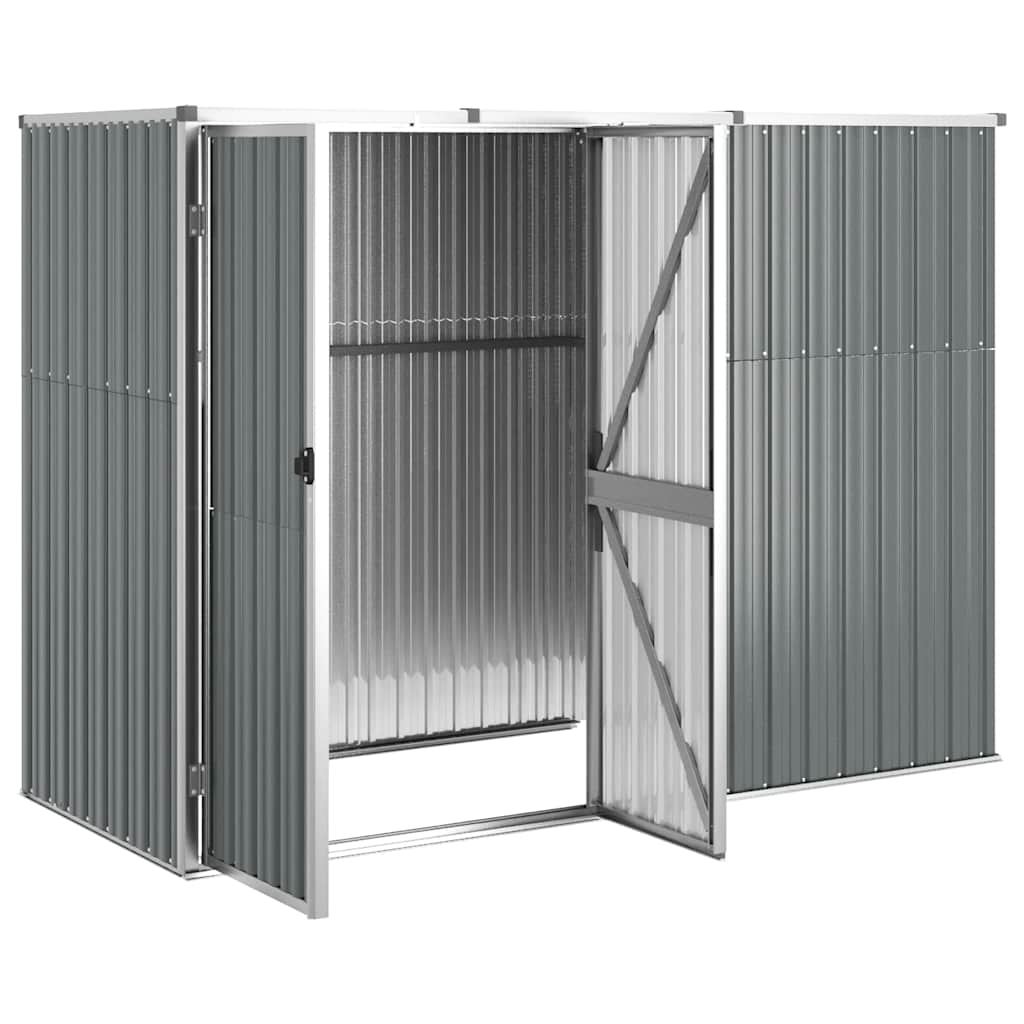 Capanno per Attrezzi Grigio 225x89x161 cm in Acciaio Zincato | homemem39