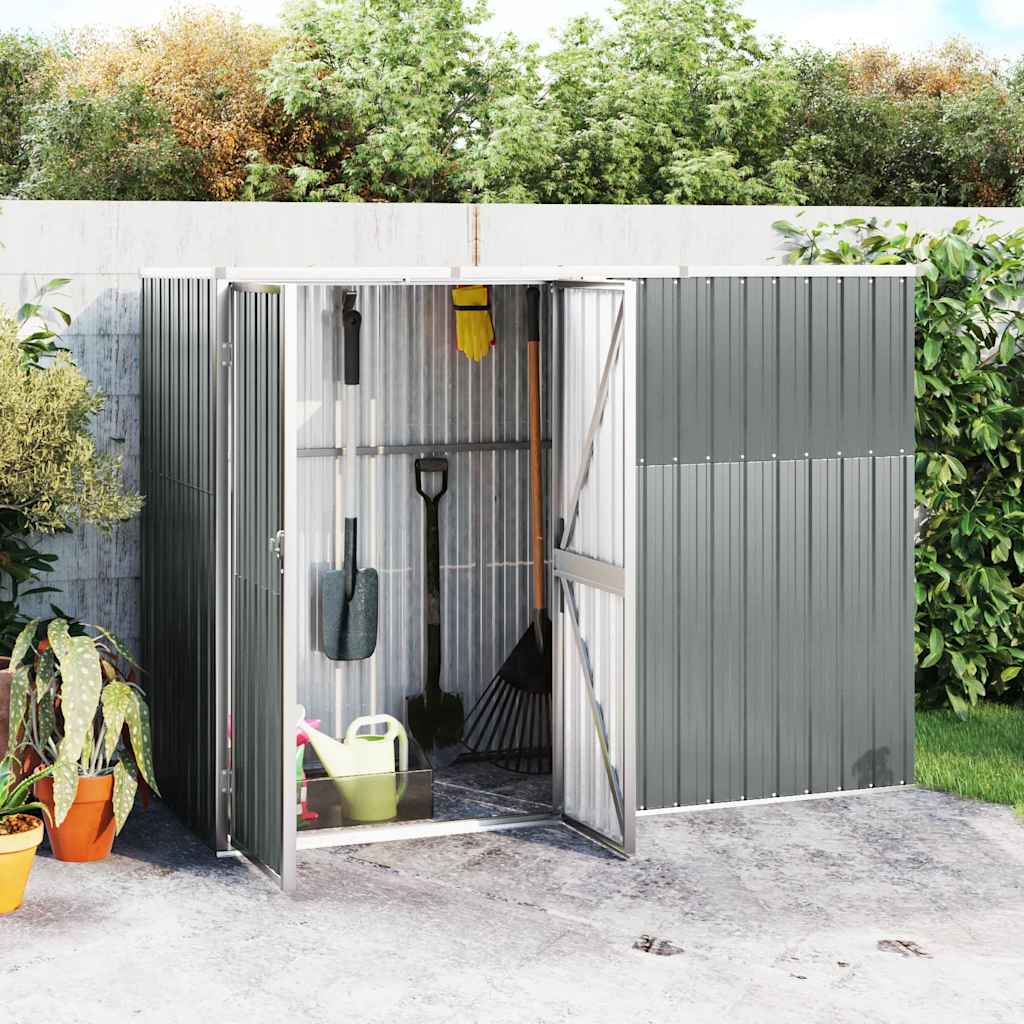 Capanno per Attrezzi Grigio 225x89x161 cm in Acciaio Zincato | homemem39