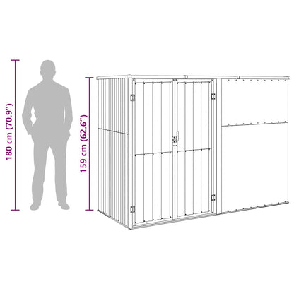 Capanno per Attrezzi Antracite 225x89x161 cm Acciaio Zincato | homemem39