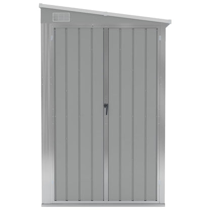 Capanno Giardino a Parete Grigio 118x100x178 cm Acciaio Zincato