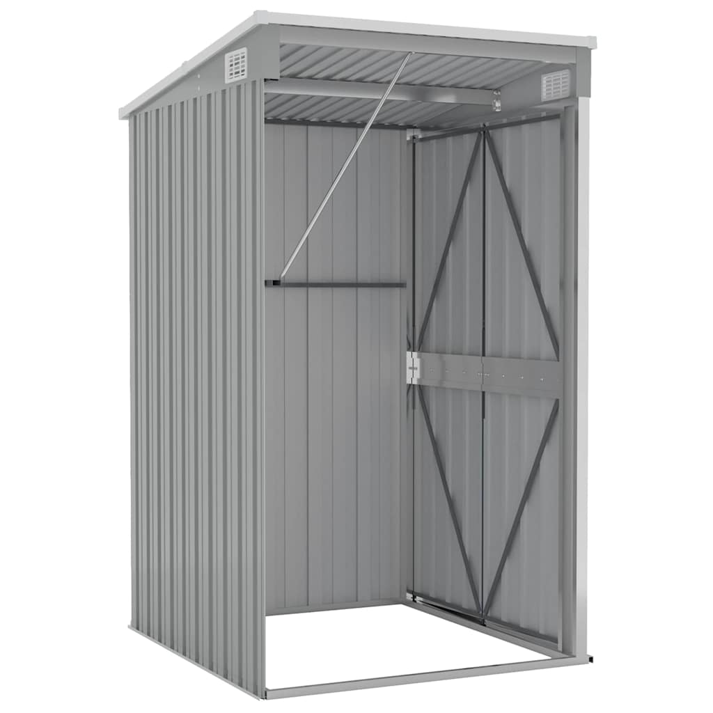 Capanno Giardino a Parete Grigio 118x100x178 cm Acciaio Zincato | homemem39