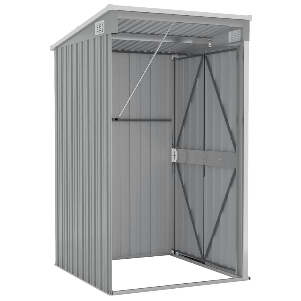 Capanno Giardino a Parete Grigio 118x100x178 cm Acciaio Zincato