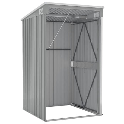 Capanno Giardino a Parete Grigio 118x100x178 cm Acciaio Zincato
