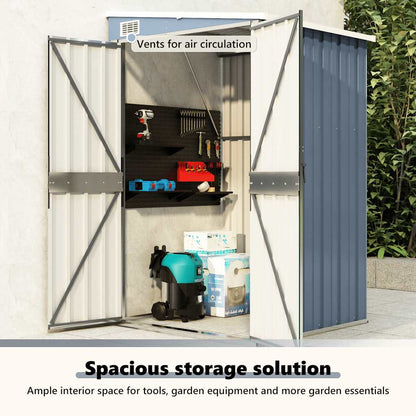 Capanno Giardino a Parete Grigio 118x100x178 cm Acciaio Zincato - homemem39