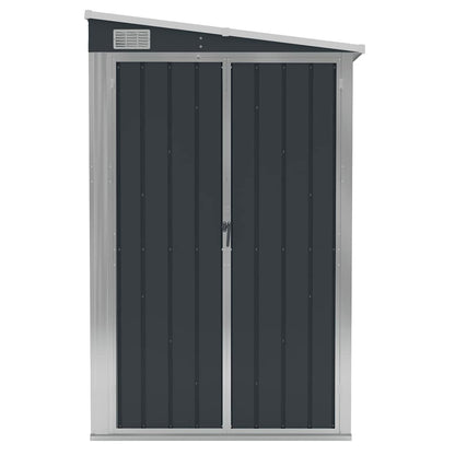 Capanno da Giardino a Parete Antracite 118x100x178 cm Acciaio | homemem39