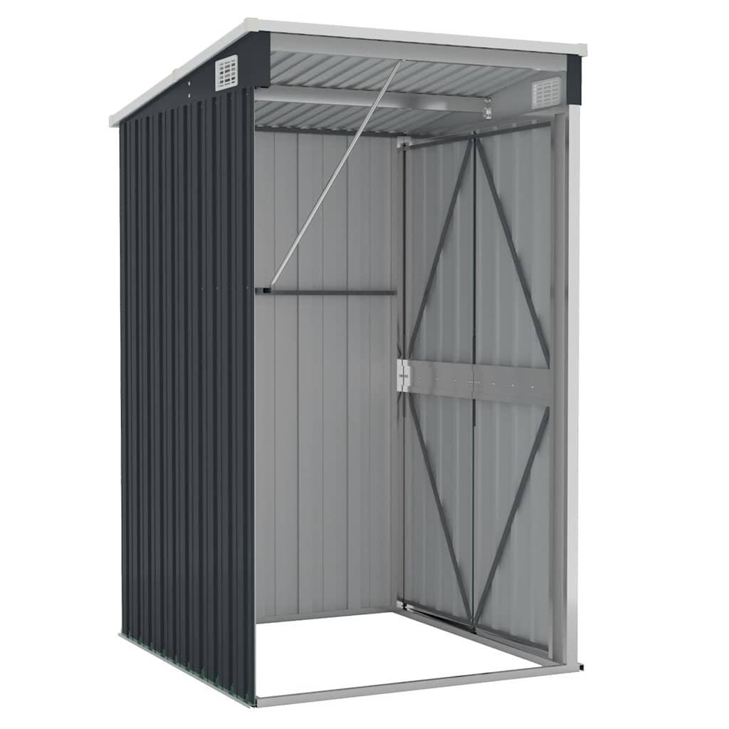 Capanno da Giardino a Parete Antracite 118x100x178 cm Acciaio | homemem39