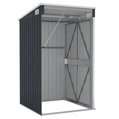 Capanno da Giardino a Parete Antracite 118x100x178 cm Acciaio | homemem39