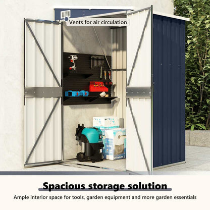 Capanno da Giardino a Parete Antracite 118x100x178 cm Acciaio - homemem39