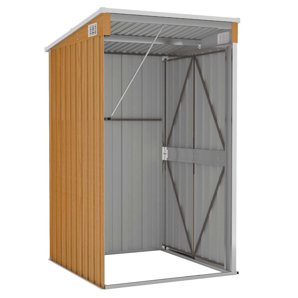 Capanno Giardino a Parete Marrone 118x100x178cm Acciaio Zincato | homemem39