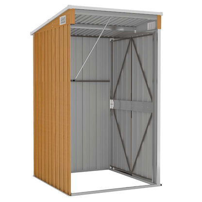 Capanno Giardino a Parete Marrone 118x100x178cm Acciaio Zincato | homemem39