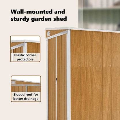 Capanno Giardino a Parete Marrone 118x100x178cm Acciaio Zincato | homemem39