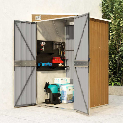 Capanno Giardino a Parete Marrone 118x100x178cm Acciaio Zincato | homemem39