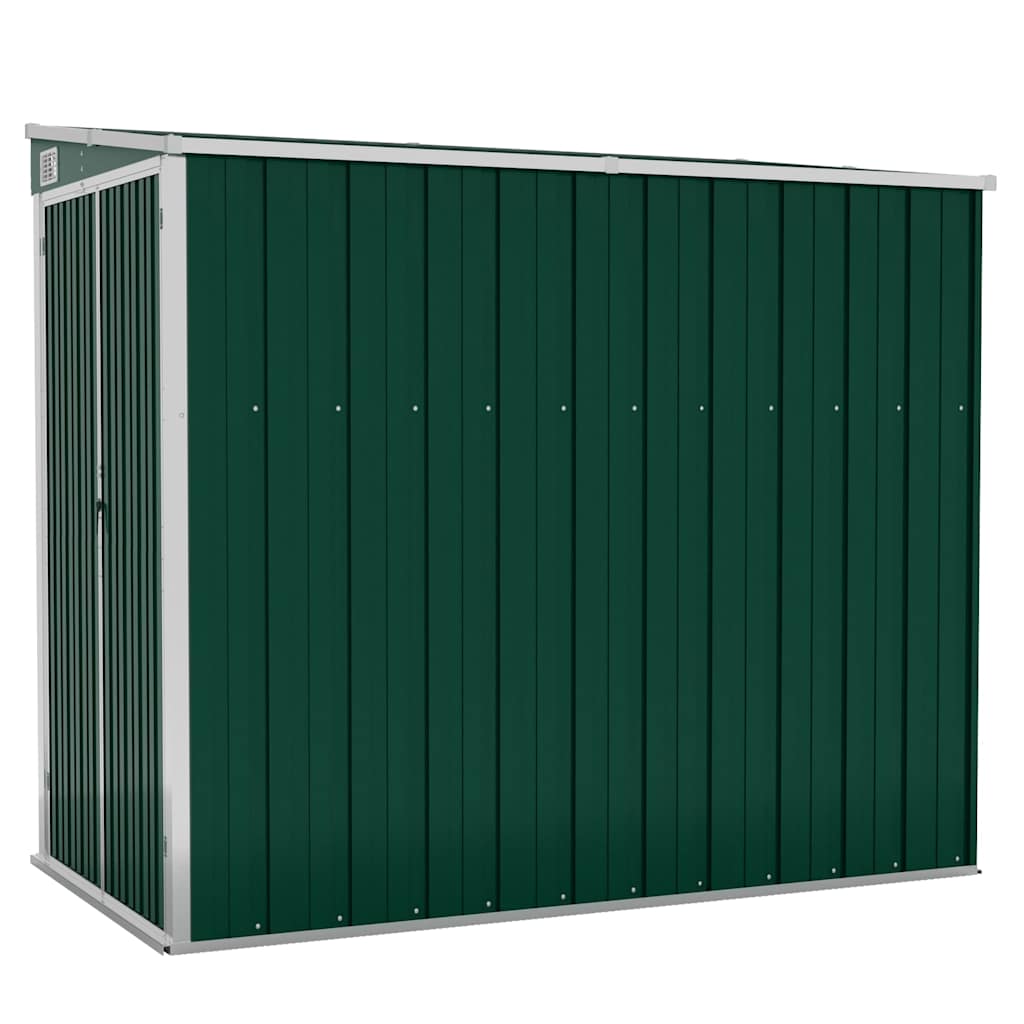 Capanno Giardino a Parete Verde 118x194x178 cm Acciaio Zincato