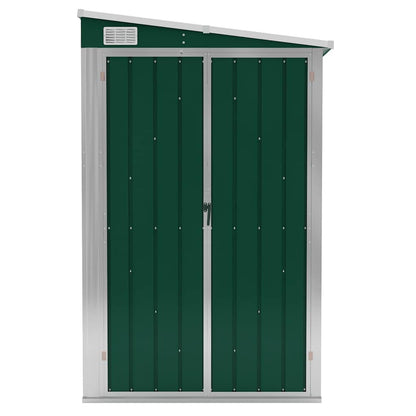 Capanno Giardino a Parete Verde 118x194x178 cm Acciaio Zincato | homemem39