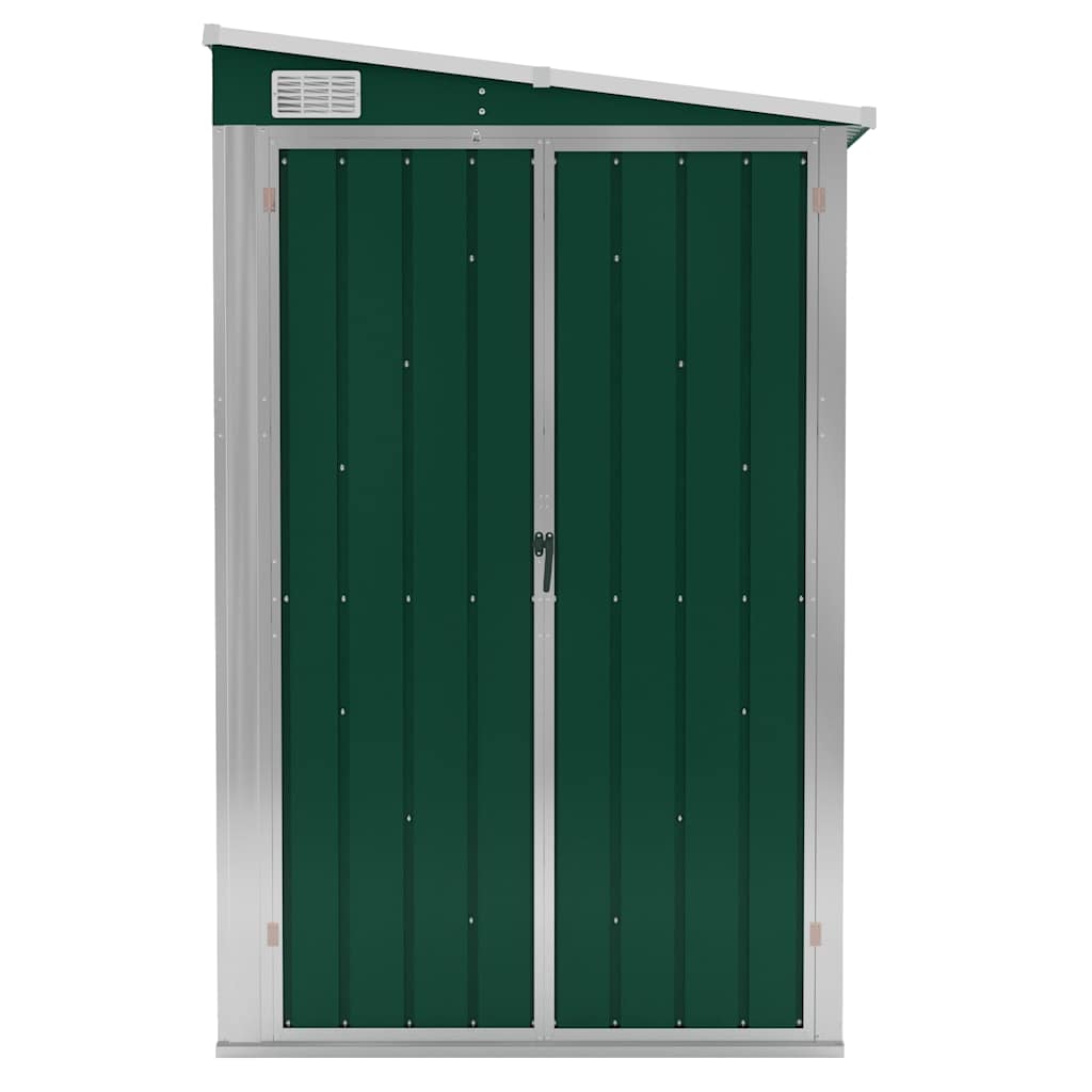 Capanno Giardino a Parete Verde 118x194x178 cm Acciaio Zincato