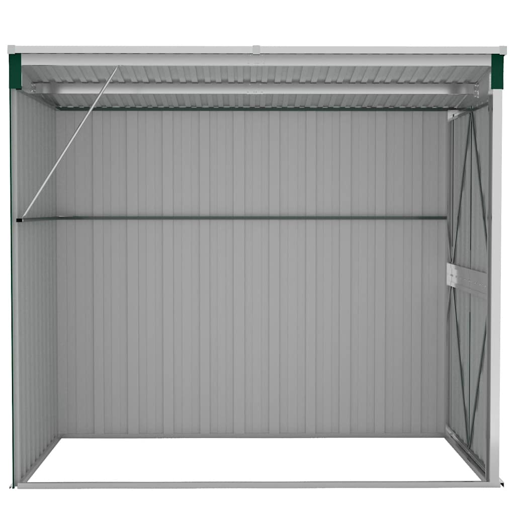 Capanno Giardino a Parete Verde 118x194x178 cm Acciaio Zincato | homemem39