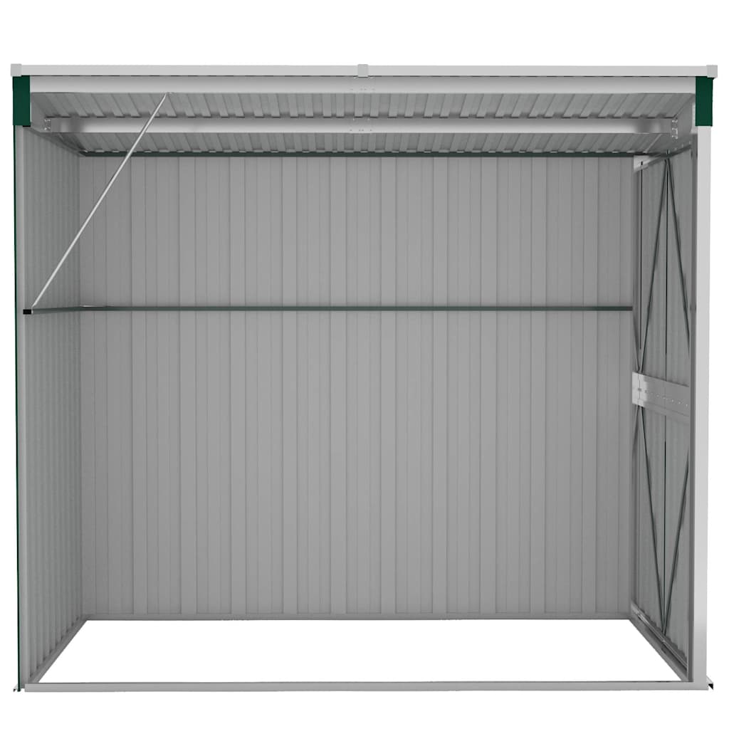 Capanno Giardino a Parete Verde 118x194x178 cm Acciaio Zincato