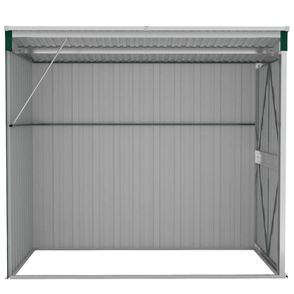 Capanno Giardino a Parete Verde 118x194x178 cm Acciaio Zincato