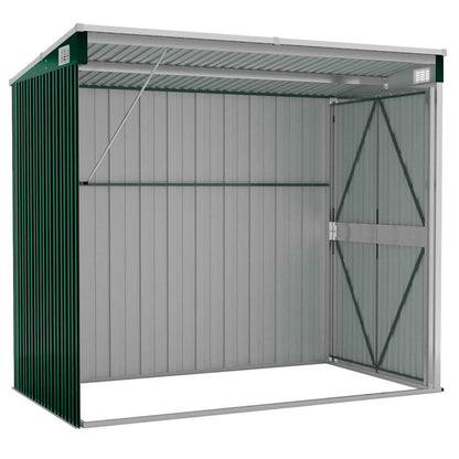 Capanno Giardino a Parete Verde 118x194x178 cm Acciaio Zincato | homemem39