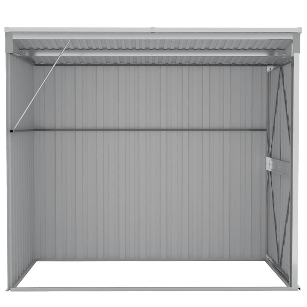 Capanno Giardino a Parete Grigio 118x194x178 cm Acciaio Zincato | homemem39
