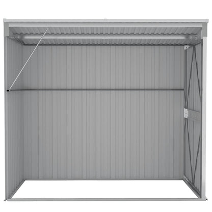 Capanno Giardino a Parete Grigio 118x194x178 cm Acciaio Zincato | homemem39