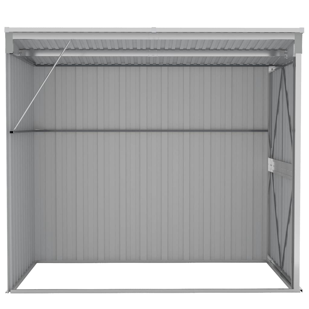 Capanno Giardino a Parete Grigio 118x194x178 cm Acciaio Zincato