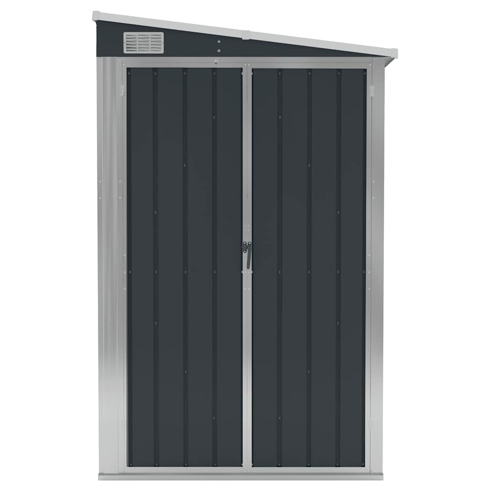 Capanno da Giardino a Parete Antracite 118x194x178 cm Acciaio | homemem39